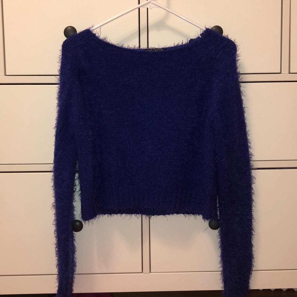 Fuzzy purple sweater top